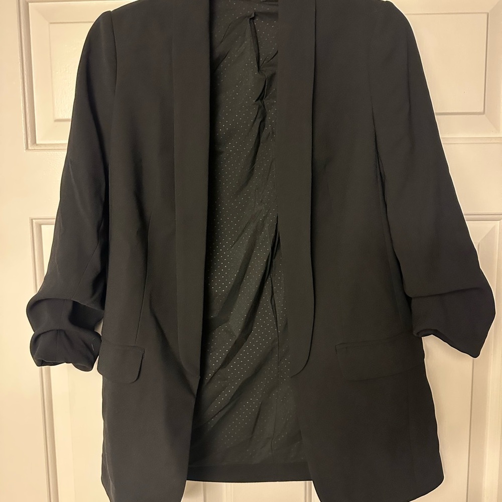 Express Ruched Sleeve Black Blazer - Women’s XS